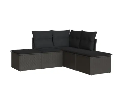 5-Daļīgs Dārza Dīvāna Komplekts Ar Matračiem, Pe Rotangpalma Vidaxl