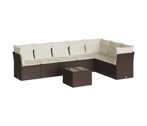 Sodo Komplektas Su Pagalvėlėmis, 8 Dalių, Rudas, Poliratanas