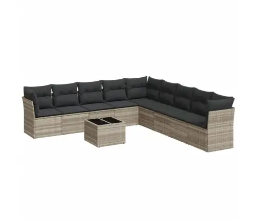 10-Osaline Aiadiivani Komplekt Patjadega, Helehall, Polürotang