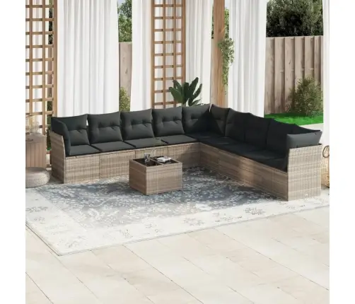 10-Osaline Aiadiivani Komplekt Patjadega, Helehall, Polürotang