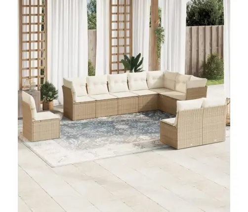 10-Osaline Aiadiivani Komplekt Patjadega, Beež, Polürotang