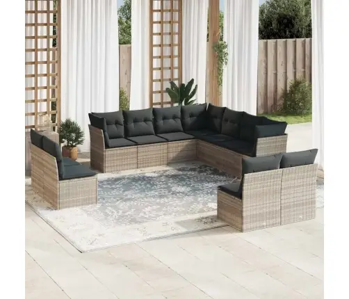 11-Osaline Aiadiivani Komplekt Patjadega, Helehall, Polürotang