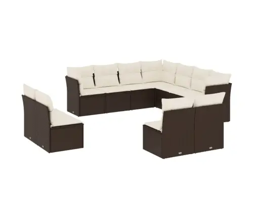 11-Osaline Aiadiivani Komplekt Patjadega, Pruun, Polürotang