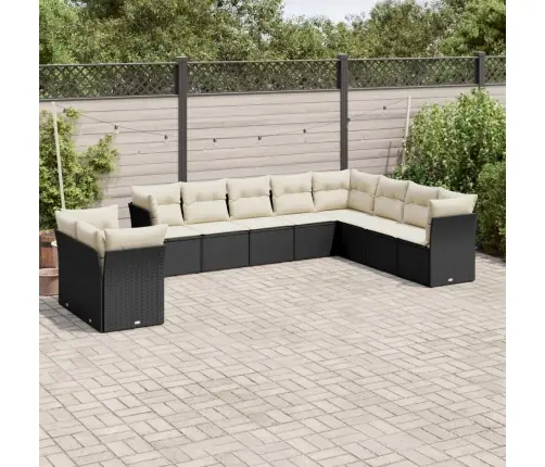 10-Osaline Aiadiivani Komplekt Patjadega, Must, Polürotang