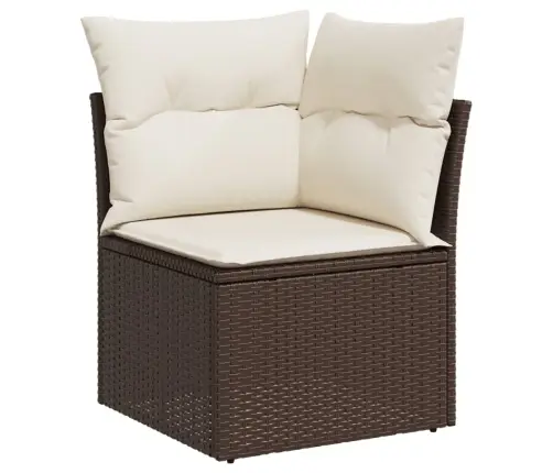 Sodo Komplektas Su Pagalvėlėmis, 11 Dalių, Rudas, Poliratanas