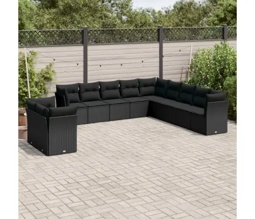 11-Osaline Aiadiivani Komplekt Patjadega, Must, Polürotang