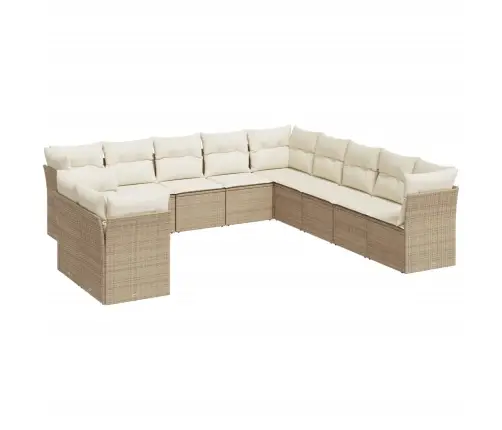 11-Osaline Aiadiivani Komplekt Patjadega, Beež, Polürotang