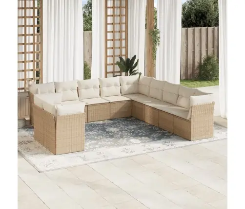 11-Osaline Aiadiivani Komplekt Patjadega, Beež, Polürotang