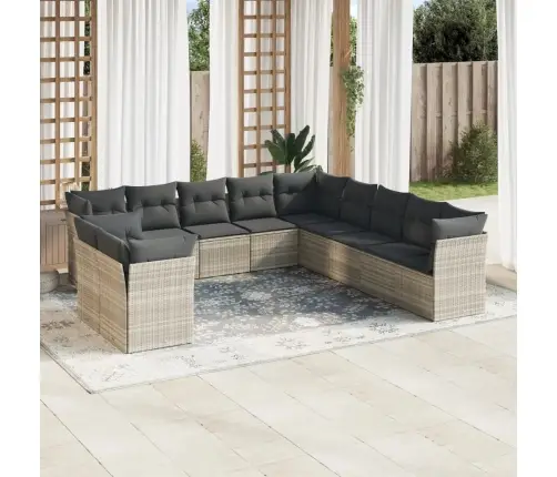 11-Osaline Aiadiivani Komplekt Patjadega, Helehall, Polürotang