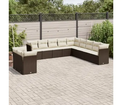 11-Osaline Aiadiivani Komplekt Patjadega, Pruun, Polürotang