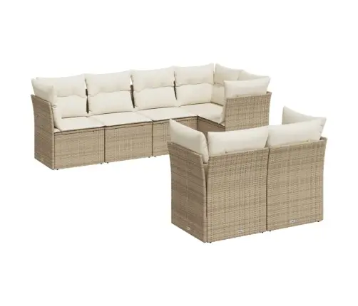 7-Osaline Aiadiivani Komplekt Patjadega, Beež, Polürotang