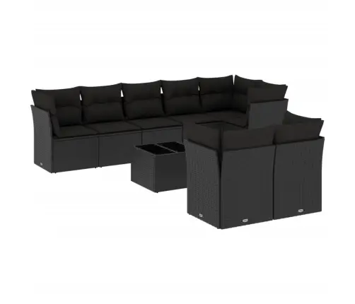 9-Osaline Aiadiivani Komplekt Patjadega, Must, Polürotang