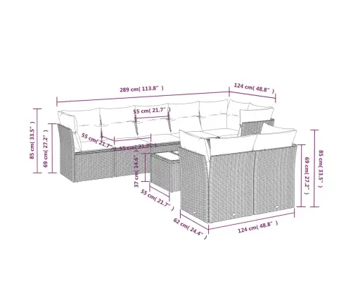 9-Osaline Aiadiivani Komplekt Patjadega, Must, Polürotang