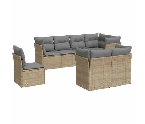 8-Osaline Aiadiivani Komplekt Patjadega, Beež, Polürotang