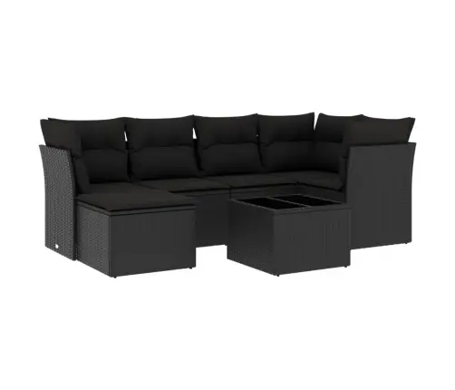 7-Osaline Aiadiivani Komplekt Patjadega, Must, Polürotang