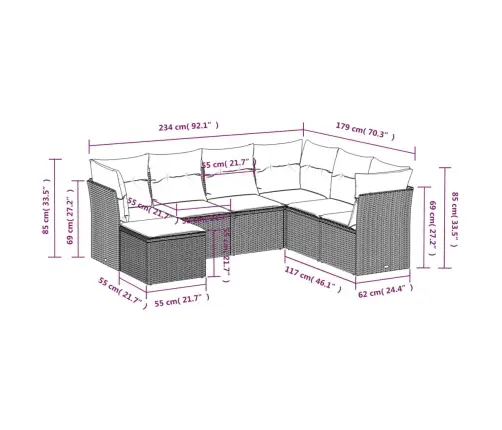 7-Daļīgs Dārza Dīvāna Komplekts, Matrači, Bēša Pe Rotangpalma Vidaxl