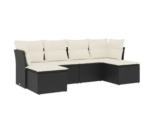 6-Osaline Aiadiivani Komplekt Patjadega, Must, Polürotang