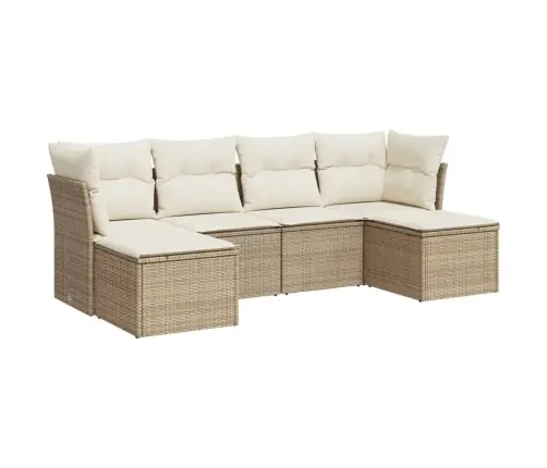 6-Osaline Aiadiivani Komplekt Patjadega, Beež, Polürotang