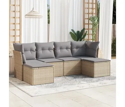 6-Osaline Aiadiivani Komplekt Patjadega, Beež, Polürotang