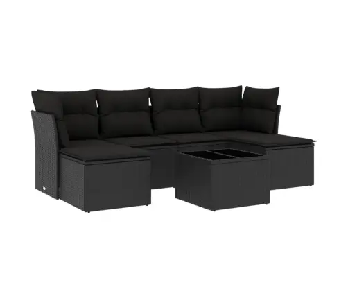 7-Osaline Aiadiivani Komplekt Patjadega, Must, Polürotang