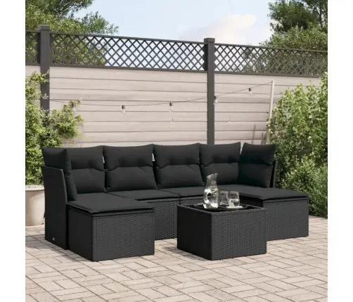 7-Osaline Aiadiivani Komplekt Patjadega, Must, Polürotang