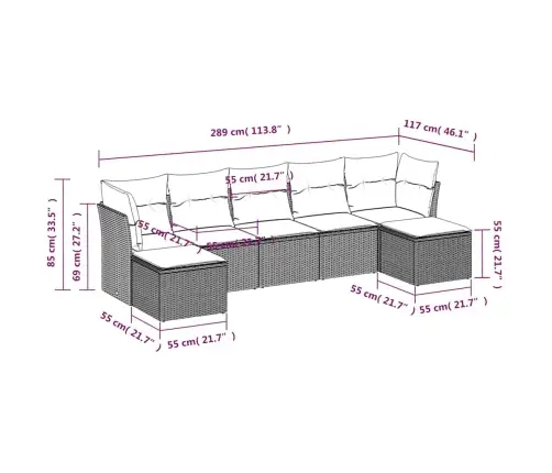 7-Daļīgs Dārza Dīvāna Komplekts,Matrači, Gaiši Pelēka Pe Pinums Vidaxl