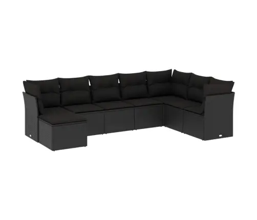 8-Osaline Aiadiivani Komplekt Patjadega, Must, Polürotang