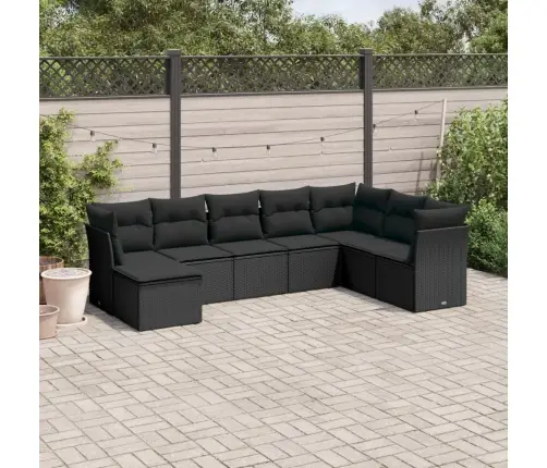 8-Osaline Aiadiivani Komplekt Patjadega, Must, Polürotang