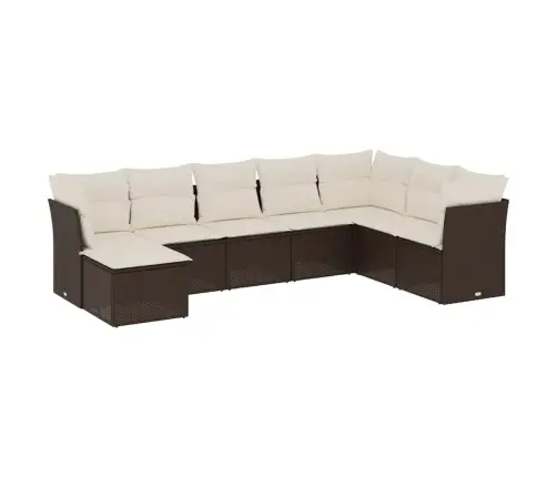 8-Osaline Aiadiivani Komplekt Patjadega, Pruun, Polürotang