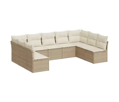 9-Osaline Aiadiivani Komplekt Patjadega, Beež, Polürotang