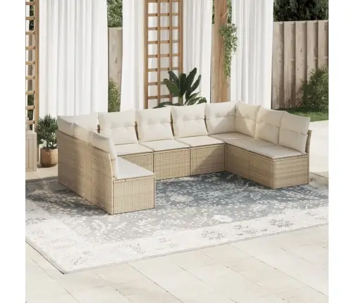 9-Osaline Aiadiivani Komplekt Patjadega, Beež, Polürotang