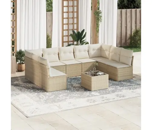 10-Osaline Aiadiivani Komplekt Patjadega, Beež, Polürotang