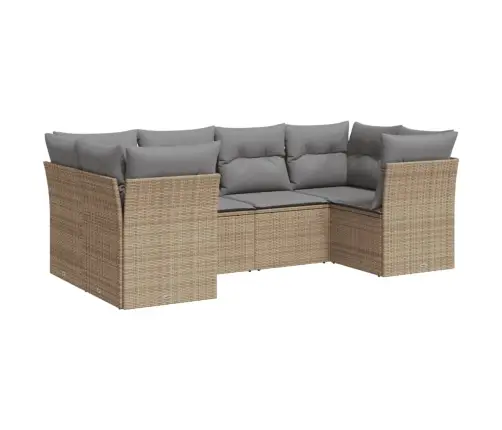 6-Osaline Aiadiivani Komplekt Patjadega, Beež, Polürotang