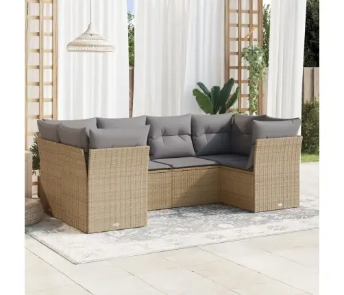 6-Osaline Aiadiivani Komplekt Patjadega, Beež, Polürotang