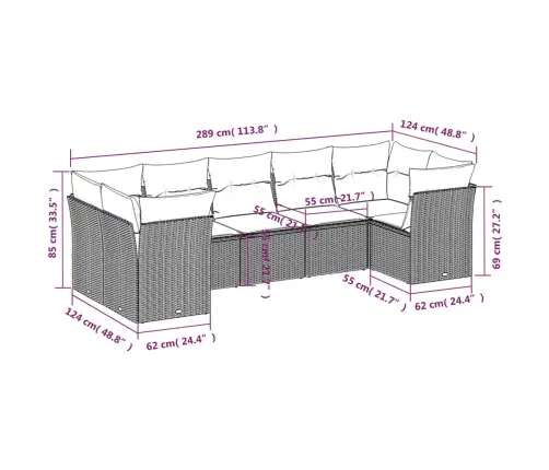 Sofos Komplektas Su Pagalvėlėmis, 7 Dalių, Smėlio, Poliratanas