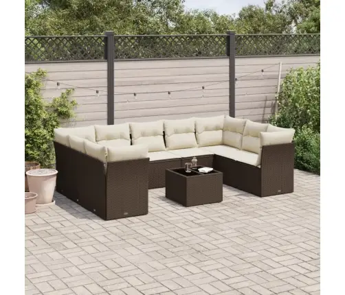 10-Osaline Aiadiivani Komplekt Patjadega, Pruun, Polürotang