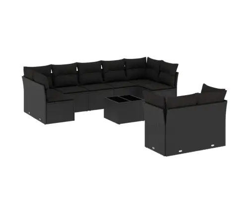 10-Osaline Aiadiivani Komplekt Patjadega, Must, Polürotang