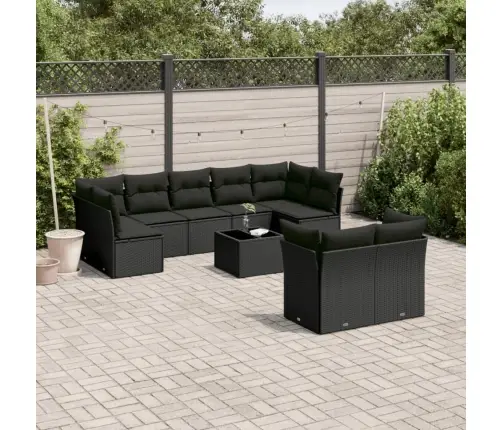 10-Osaline Aiadiivani Komplekt Patjadega, Must, Polürotang