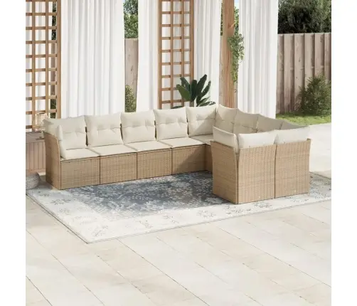 9-Osaline Aiadiivani Komplekt Patjadega, Beež, Polürotang