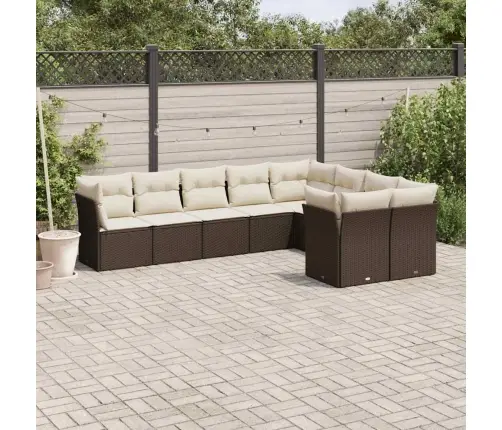 9-Osaline Aiadiivani Komplekt Patjadega, Pruun, Polürotang