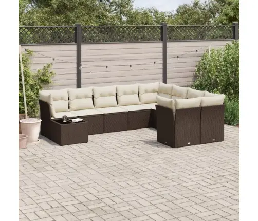 10-Osaline Aiadiivani Komplekt Patjadega, Pruun, Polürotang