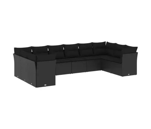 10-Osaline Aiadiivani Komplekt Patjadega, Must, Polürotang