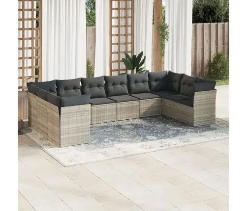 10-Osaline Aiadiivani Komplekt Patjadega, Helehall, Polürotang