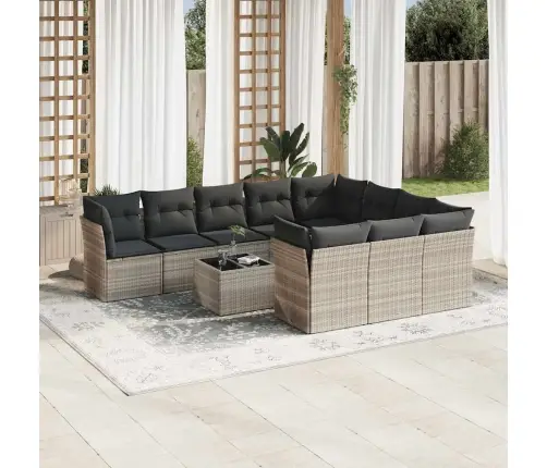 11-Osaline Aiadiivani Komplekt Patjadega, Helehall, Polürotang