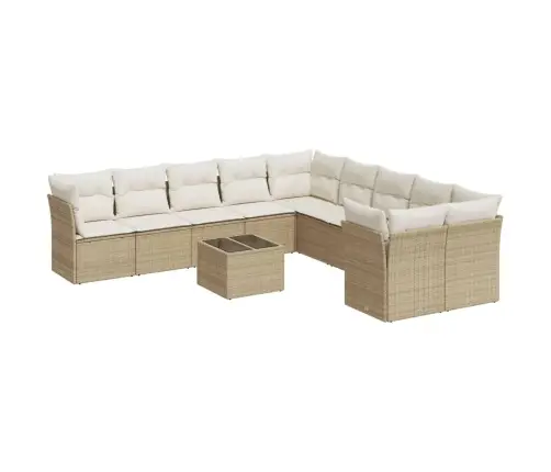 11-Osaline Aiadiivani Komplekt Patjadega, Beež, Polürotang