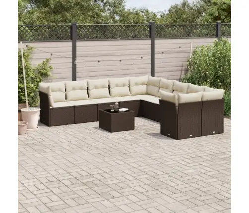 11-Osaline Aiadiivani Komplekt Patjadega, Pruun, Polürotang