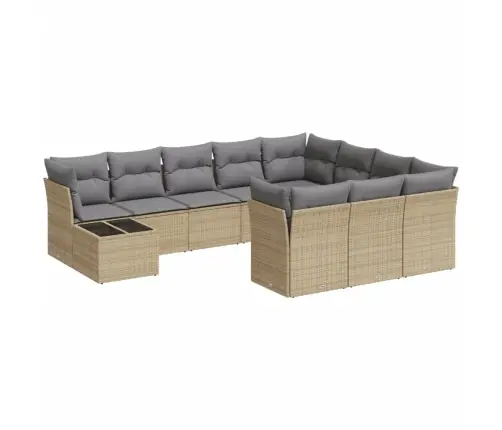 11-Osaline Aiadiivani Komplekt Patjadega, Beež, Polürotang