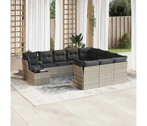 11-Osaline Aiadiivani Komplekt Patjadega, Helehall, Polürotang