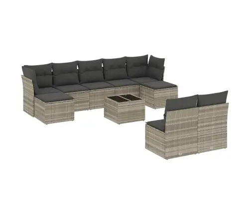 10-Osaline Aiadiivani Komplekt Patjadega, Helehall, Polürotang