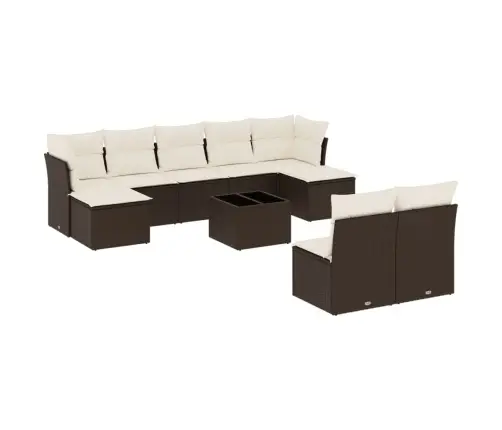 10-Osaline Aiadiivani Komplekt Patjadega, Pruun, Polürotang